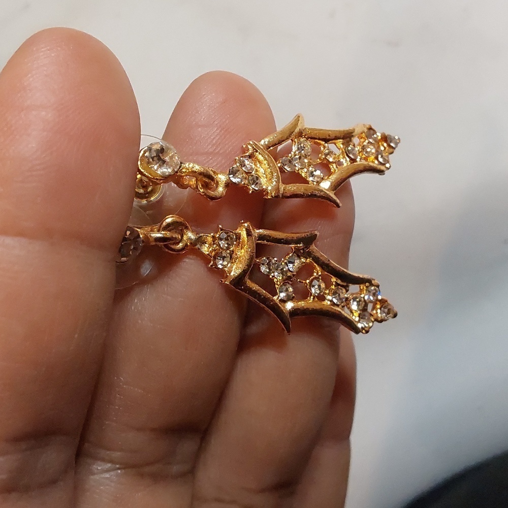 GOLD SKELETON‎ STUDS DIAMOND EARRINGS